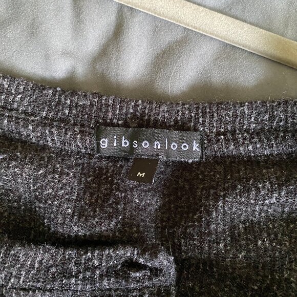 Gibson Look by Nordstrom | NWOT Ribbed Knit Dolman Henley Sweater Dark Gray Siz - Picture 5 of 7